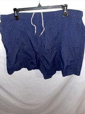 Roundtree  Yorke Mens Swim Trunks Size XL Navy Blue Drawstring Stretch Waist