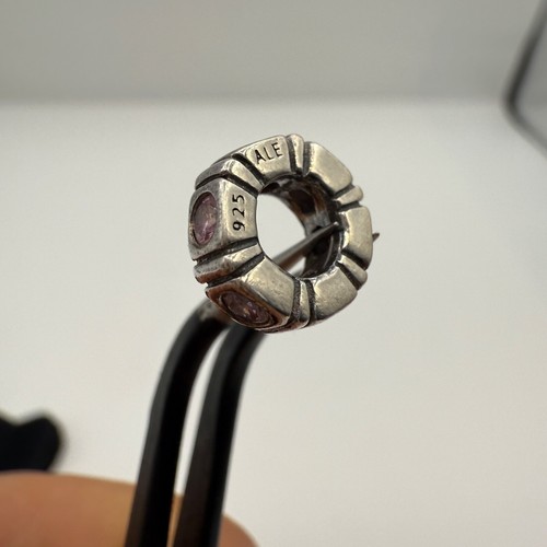 Pandora Trinity Northern Lights Pink Silver ALE Spacer Charm 790368PCZ - Picture 4 of 8