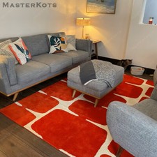 Honey - Orangish Red, Touffeté à la Main 100% Laine Doux Zone Tapis Moquette