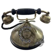 Antique Style Brass Rotary Dial Telephone Vintage Phone Home Decor Collectibles
