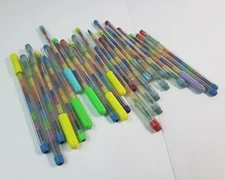 Vintage 21 pcs Bensia Pop a Point Pencils Rainbow Crayon 8 different Color Point