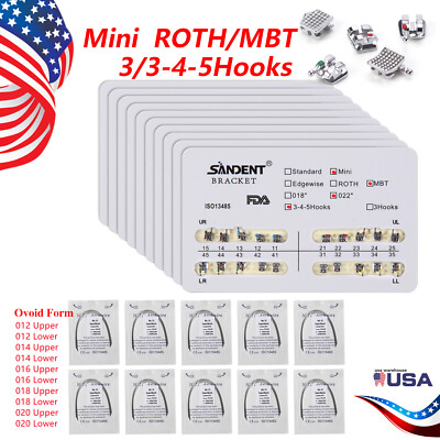 Orthodontic Dental Arch Wire Niti Round Upper/Lower / Brackets Braces MBT/Roth