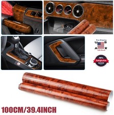 Car Interior Glossy Wood Grain Textured Vinyl Diy Wrap Sticker Decal Sheet Film