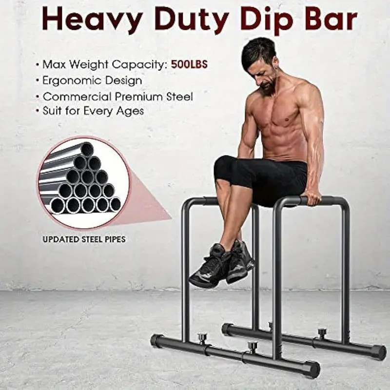 Parallel Dip Station Bar Home Gym Parallettes Workout Crossfit Calisthenics Set