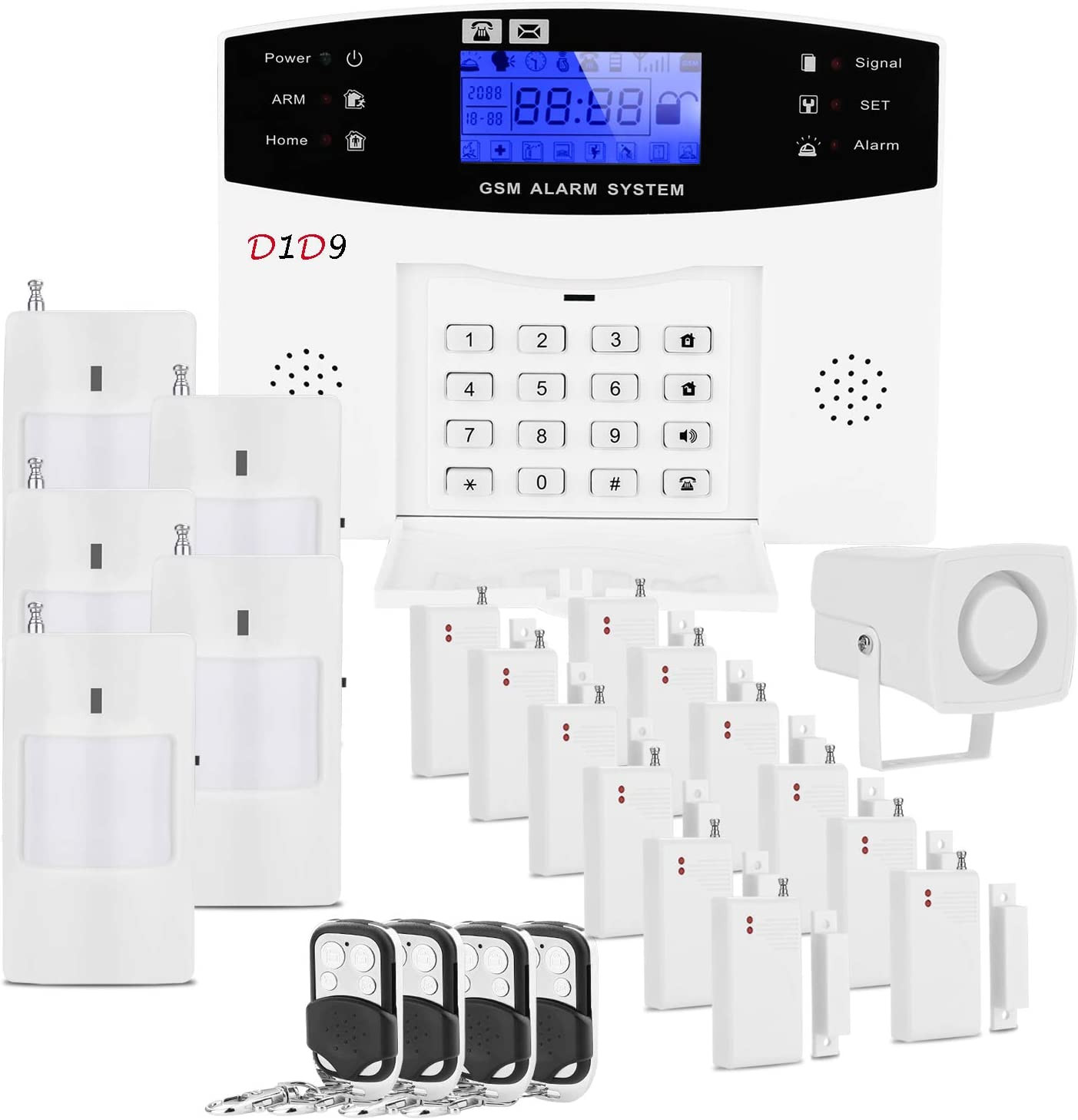 23 Pcs Home Burglar Alarm System Kit Wireless DIY GSM Auto Dialer House Security