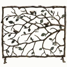 Bird And Branch Fireplace Fire Screen Five Votive Candleholder ~ SPI Home 33488