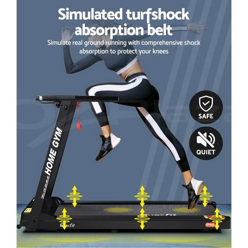 Everfit Treadmill Electric Home Gym Fitness Exercise Fully Foldable 420mm Black - Picture 6 of 11