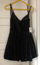 Windsor Dress Jodie Glitter Velvet Skater Dress With Pockets Women's Size S NWT