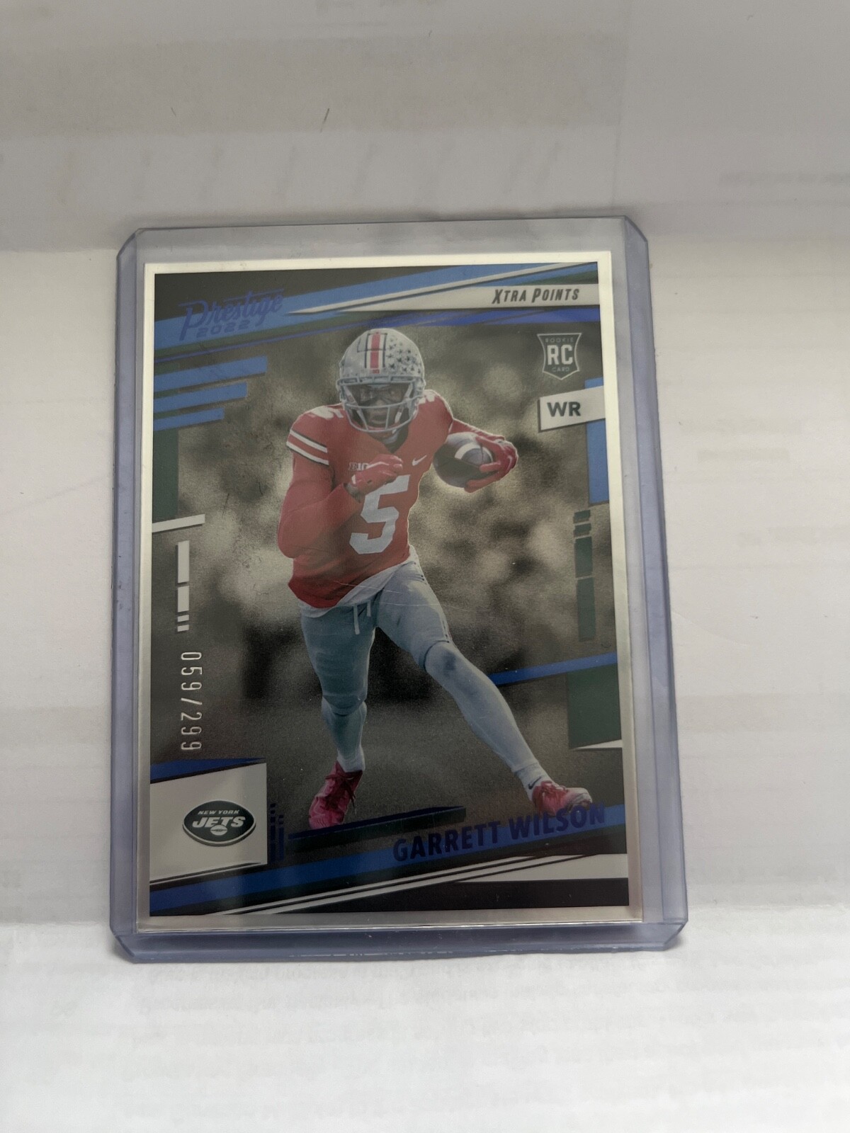 2022 Panini Prestige - Rookies Garrett Wilson #308 Xtra Points Blue /299 (RC)