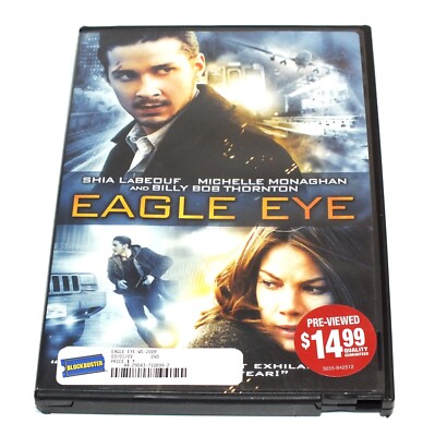 Eagle Eye DVD Shia LaBeouf Michelle Monaghan Action Adventure Thriller Film 2008