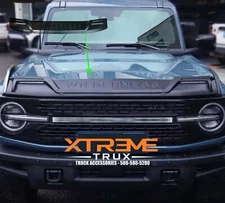 Matte Black LED Hood Deflector Bug Shield Guard Fits 21-25 Ford Bronco Models