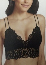 New No Boundaries NOBO Bralette Lace Wirefree Double Straps Sz Large C8-7 