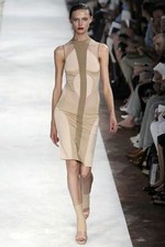 ALEXANDER MCQUEEN Stretch Print Low Cut Dress M Resort 2009