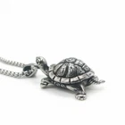 Stainless Steel Mens Turtle Tortoise Pendant Necklace Jewelry Men Silver Gift