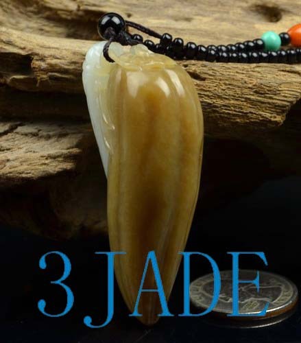 Natural Hetian Nephrite Jade Cicada Pendant Necklace Carving w/ certificate - Picture 4 of 10