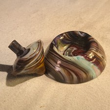 ANDY DAVIS, Glass Art Spinning Top Base, Rainbow Run , 321G