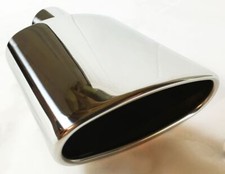 2.25 Inlet Exhaust Tip 6.0 X 2.25 Outlet 9.0 Long Rolled Oval Angle Polished