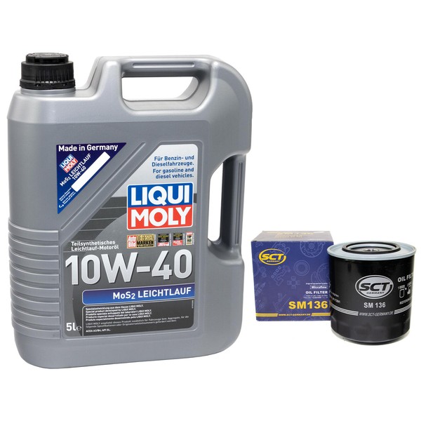 MotoröL ÖLfilter SM136 Set MOS2 Leichtlauf 10W40 5 Liter FüR Audi Volvo VW-image