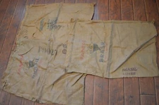 3 Vintage Burlap Cafe Do Brasil Coffee Bean Sacks Bags,25 x 36"