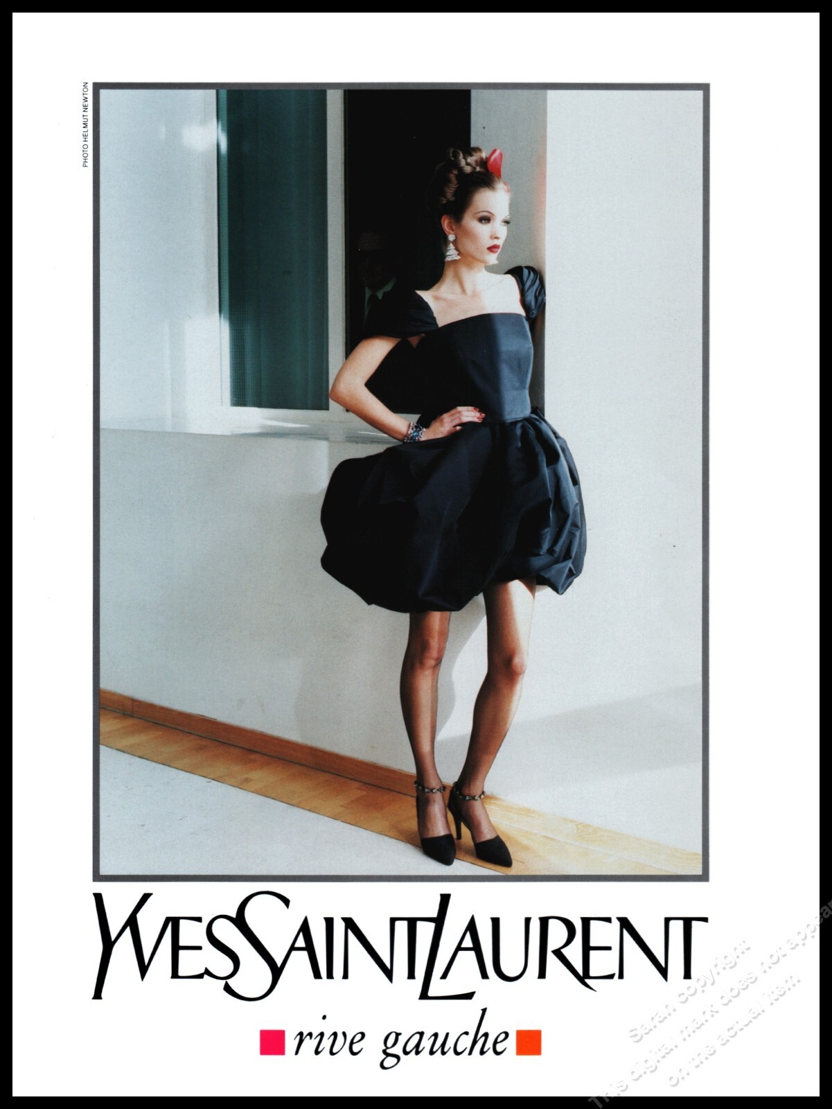 SAINT LAURENT 1990 YSL Tacchi Alti Rivista Stampa Pubblicità Donna Moda Scarpe Gambe Lunghe 1D Spg