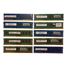 Lot of 10 4GB PC3-12800U DDR3-1600 Desktop Ram Hynix Micron Nanya Samsung