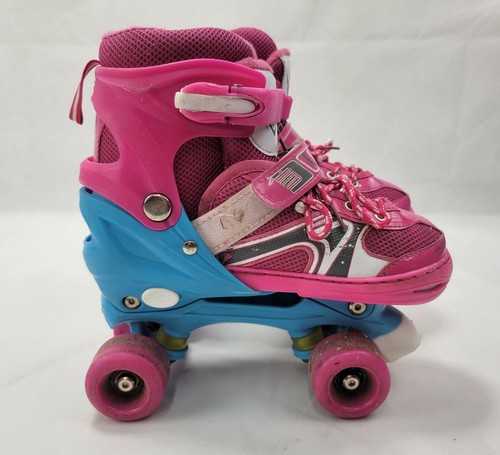 Aosite Girl's Pink White Lace Up Adjustable Roller Skates Size 5 6 7 8 - Picture 8 of 8