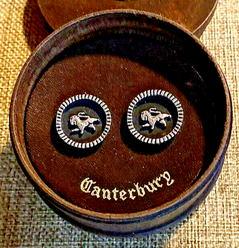 VTG Hickok Knight Tie Tack with clip & Lion Canterbury Cuff Links Silver Tone - Picture 8 of 11