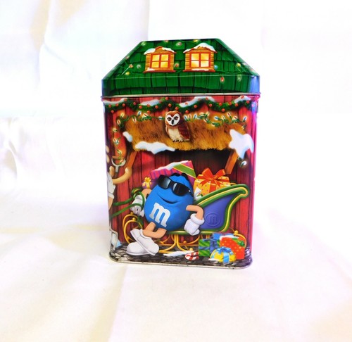 M & M CANDY HOLIDAY CANDY TIN CHRISTAMS REINDEER FARM 2003 RED YELLOW - Picture 4 of 6