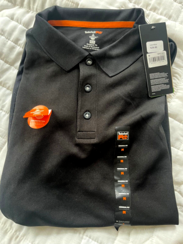 Timberland Pro Men's Wicking Good Short-Sleeve Black Polo: Medium New with Tags