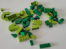 LEGO SET OF 63 PIECES – LIGHT and DARK GREEN RANDOM PIECES BRICKS LEGOS