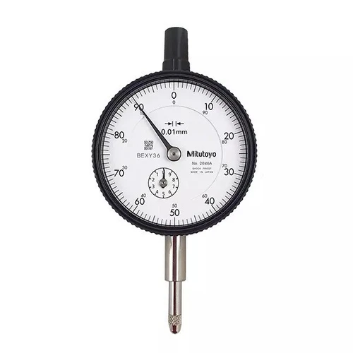 MITUTOYO 2046A MADE IN JAPAN STANDARD DIAL INDICATOR FLAT TYPE SCALE 0.01mm