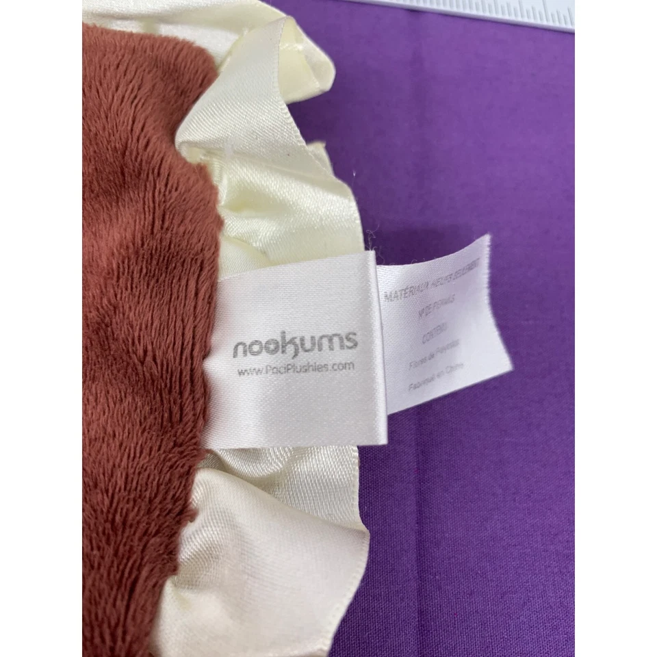 Nookums Monkey Brown Cream Silky Minky FLAWED Security Blanket Lovie - Imagem 3 de 4