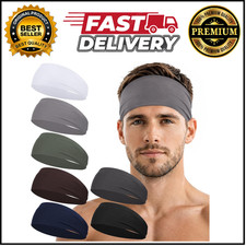 7 Pack Sports Headbands for Men, Sweat Absorbent Non Slip Elastic Headband