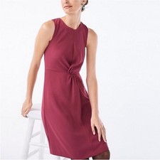 J. Crew Twist Front Sheath Dress Womens Size 2 Dark Pink Sleeveless AD397 NWT
