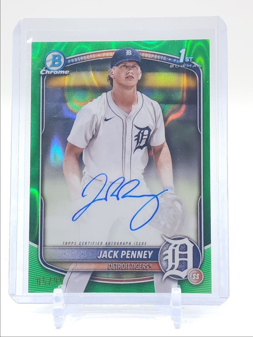 JACK PENNEY 2025 BOWMAN CHROME 1ST AUTOGRAPH GREEN LAVA AUTO /99 Q1217