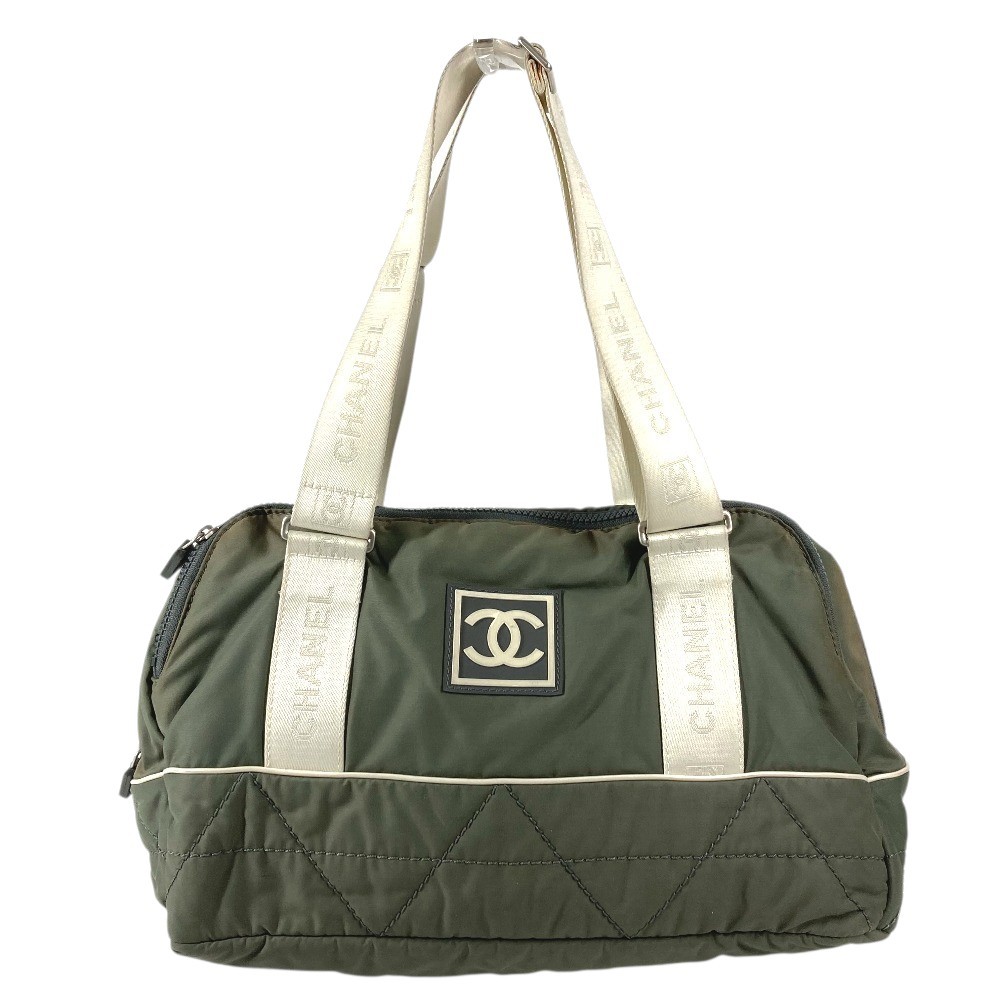 CHANEL Sports Logo CC CC Mark Shoulder Bag Duffle Bag Nylon gray