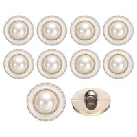 10Stk 18Mm Runde Resin Vintage NäHknöPfe Mantel PerlenknöPfe Weiß