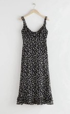 Beautiful Floral And Other Stories Black Summer/Sun Dress Size 38 S/M RRP: £100+