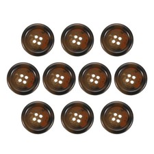 10pcs Resin Sewing Button, 30mm 1 3/16" 4-Hole Round Coat Button, 5 Coffee Brown