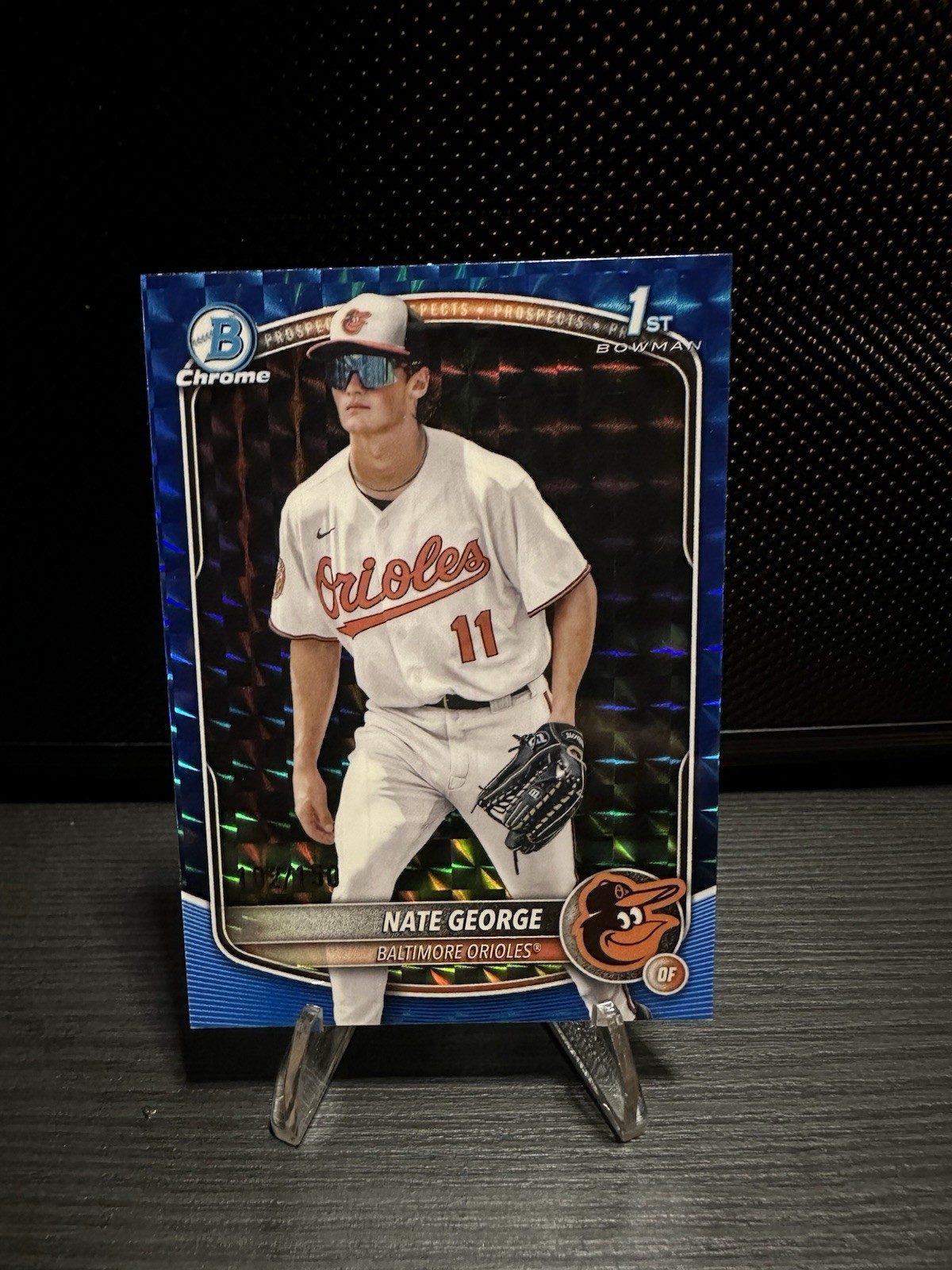 2025 Bowman Chrome - Prospects Nate George, #BCP-184 Blue Geometric /150 (RC)