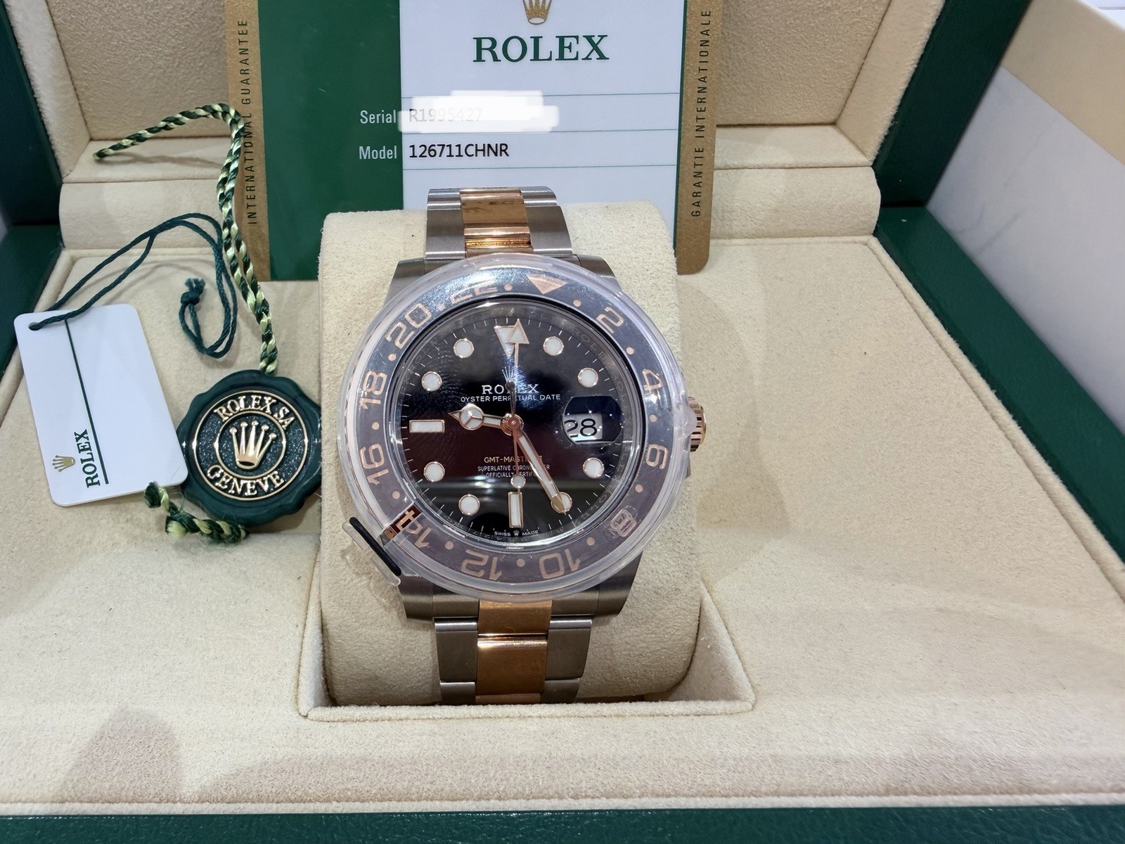 Rolex GMT‑Master II 126711CHNR 2019 Full Set Box Papers Both Swing Tags