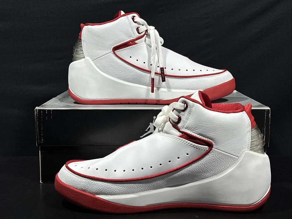 Air Jordan Nu' ретро 2 белые университетские красные серебристые 2003 размер 9,5 306152-161 - Изображение 4 из 4