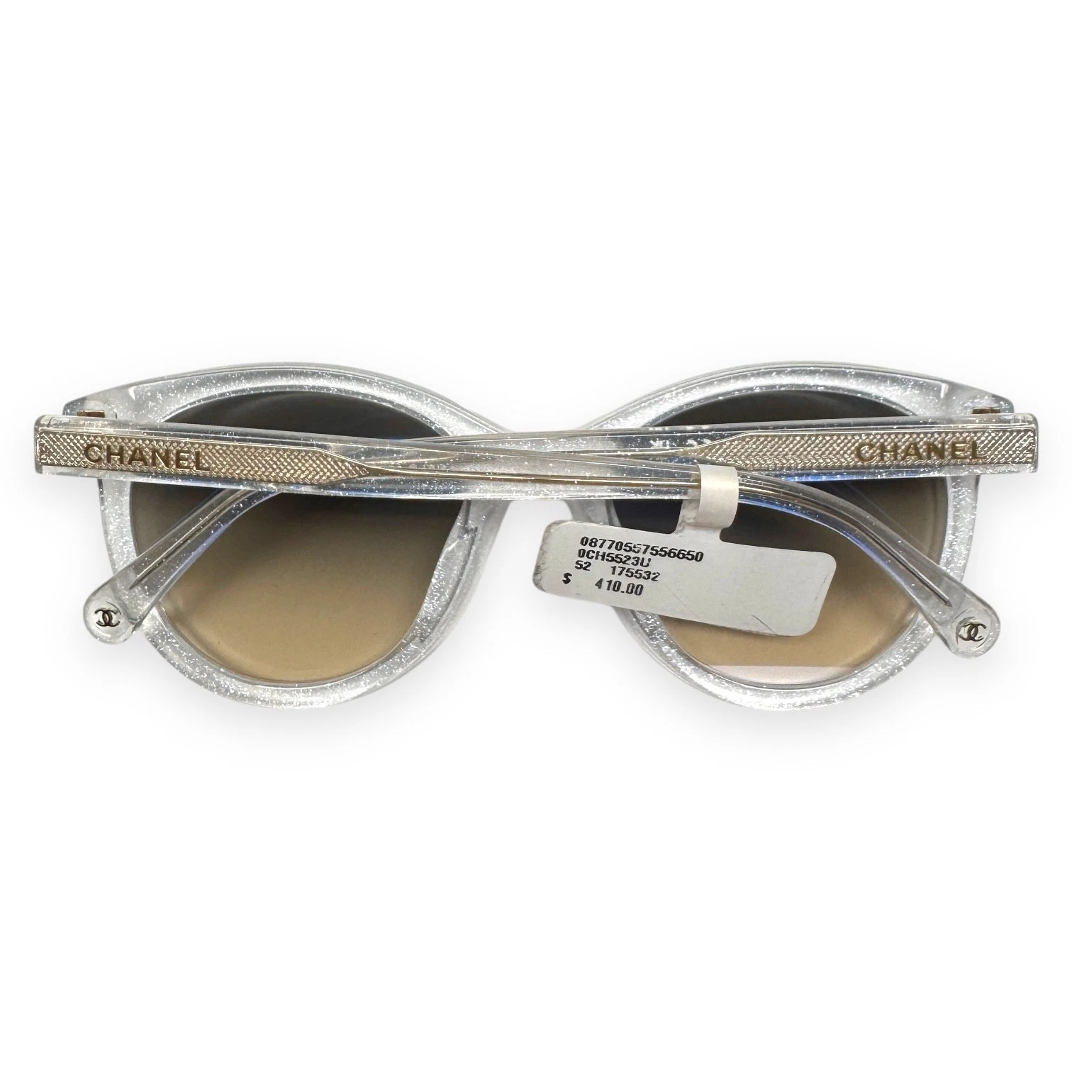 Chanel Sunglasses ch5523U 1755/32 Crystal Clear with Shimmery Silver No Case