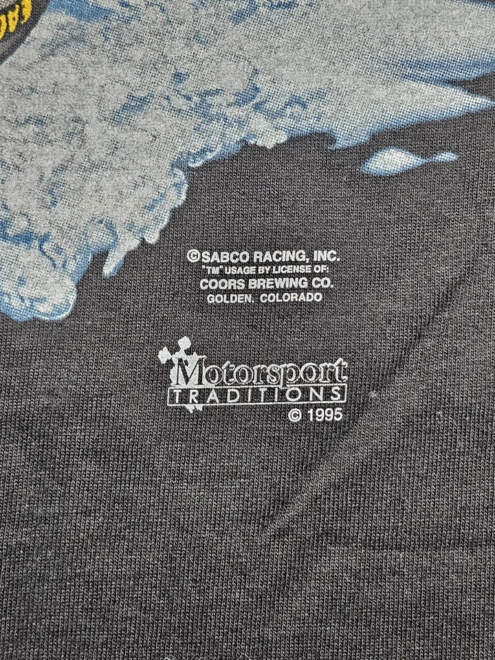 Camisa de carreras Coors Light vintage para hombre grande negra NASCAR Racing Kyle Petty años 90 Foto 4 de 4