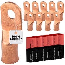 SELTERM 10pcs 2/0 Awg 5/16" Stud Battery Lugs Ring Terminal Connectors  ...