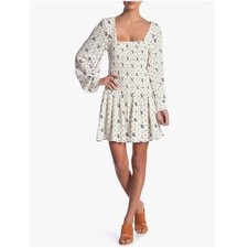 Free People Two Faces Floral Print Mini Dress in Tea Combo Size M