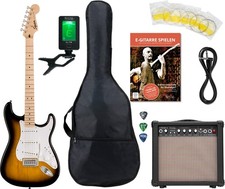 Squier by Fender Sonic Stratocaster 2-Color Sunburst Starter Set Accessori Amp 15W