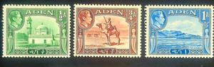 Aden Stamps SG # 16-18 (lot of 3) - KGVI Pictorials, MH 1939