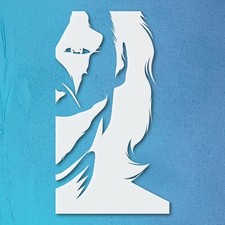 Stylized Expressive Face Silhouette Home Decor Reusable Stencil - StencilAir