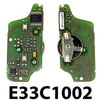 ORIGINAL PEUGEOT / CITROEN 2 TASTEN FERNBEDIENUNG SCHLÜSSELANHÄNGER PCB PLATINE ENTSPERRT E33C1002